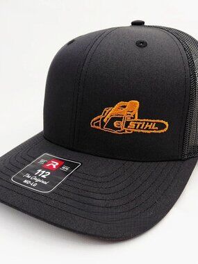 STIHL Chainsaws Richardson 112  Embroidered Cap Hat Mesh Snapback Black